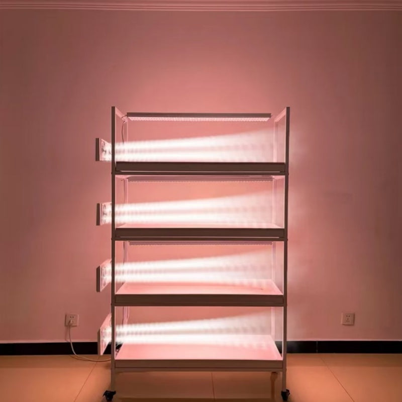 The Oasis-4-Tier Heavy Duty Mobile Succulent Grow Rack with Bottom-Watering Trays & Adjustable Ventilation Fans